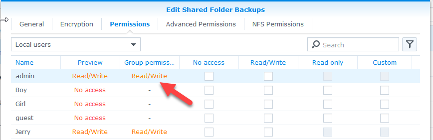 shared folders and backup