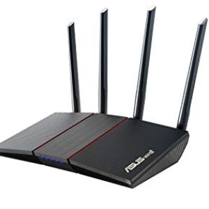 ASUS RT-AX55 AX1800 Dual Band WiFi 6 Gigabit Router, 802.11ax, Lifetime internet security, Parental Control, Mesh WiFi support, MU-MIMO, OFDMA, 4 Gigabit LAN Ports, Beamforming