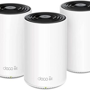 TP-Link XE75 Pro AXE5400 Tri-Band WiFi 6E Mesh System - 2.5G WAN/LAN Port, Covers up to 7200 Sq.Ft, Replaces WiFi Router and Extender, AI-Driven Mesh, 6GHz Band, 3-Pack