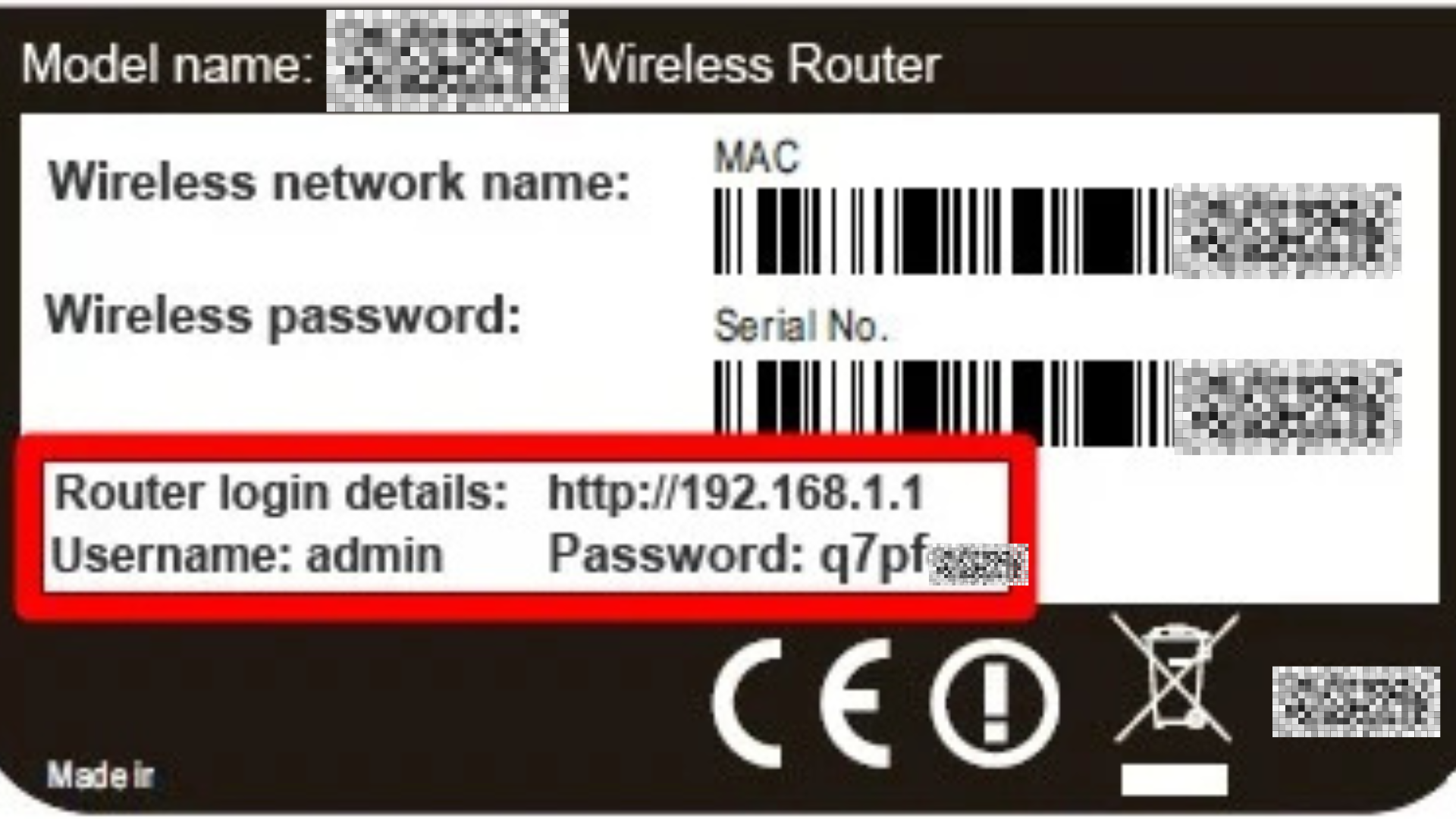 bottom of wireless router